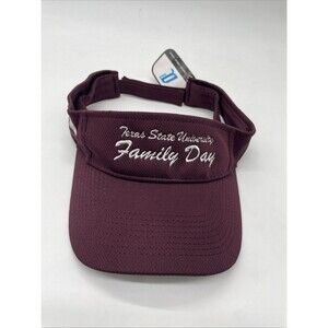 Texas State University Family Day Hat Marrón White Embroidered Strapback Visor
